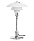 Lámpara de Mesa Cromada Blanca POMPIDOU
