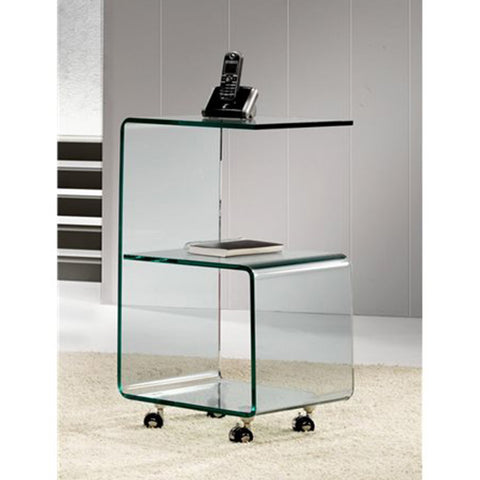 Mesa Auxiliar de Cristal con Ruedas CAMINO