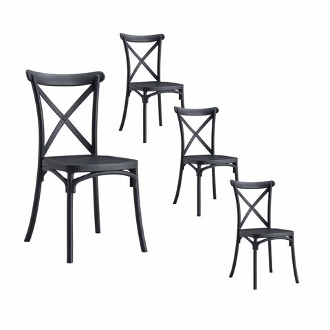 Pack de 4 Sillas de Comedor en Polipropileno CROSS