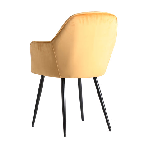 Silla de Diseño Tapizado en Chenilla Mostaza CALCI