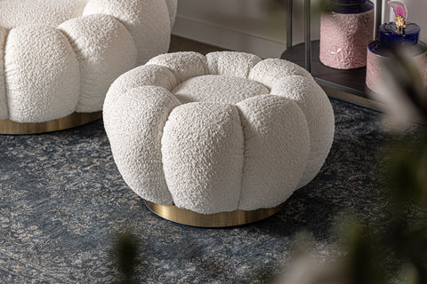 PUFF Bouclé Ideal Para Salon CREST