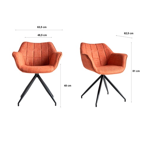 Silla de Diseño Ergonómica Naranja OSIDDA