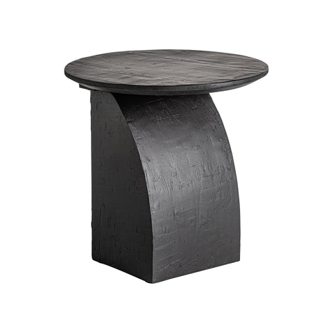 Mesa auxiliar Annika en madera de mango con diseño compacto y acabado natural, ideal como mesa de noche o auxiliar en la sala.