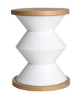 Mesa auxiliar Moriat en hierro y madera DM, diseño contemporáneo ideal para espacios pequeños y modernos