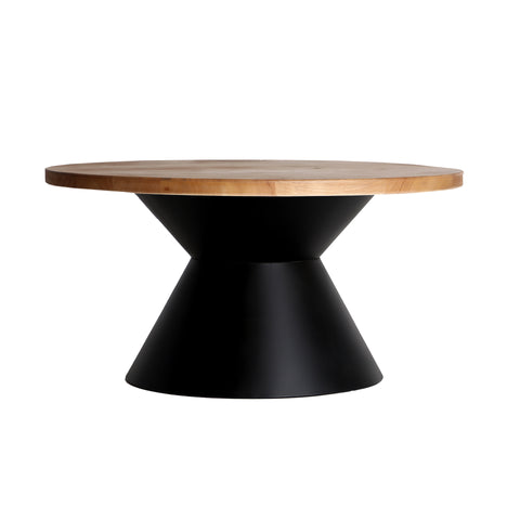 Mesa de centro Amilly en hierro y madera de haya, diseño moderno y cálido ideal para salones y áreas de recepción.