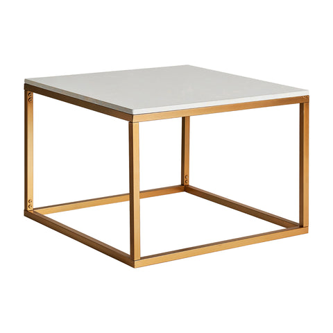 Mesa de centro BLEG en hierro y mármol, diseño geométrico moderno que aporta un toque de lujo y sofisticación a cualquier espacio.