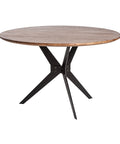 Mesa de comedor Kanash en madera de mango y hierro, diseño compacto y moderno con patas ajustables, ideal para hasta 4 comensales.