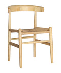 Silla rústica Karvag en madera de olmo y cuerda, diseño natural y elegante para interiores y exteriores cubiertos
